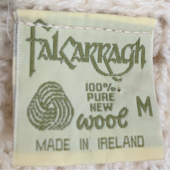 Falcarragh Made in Ireland Pure New Shawl Neck Wool Sweater Sz M - Picture 5 of 6